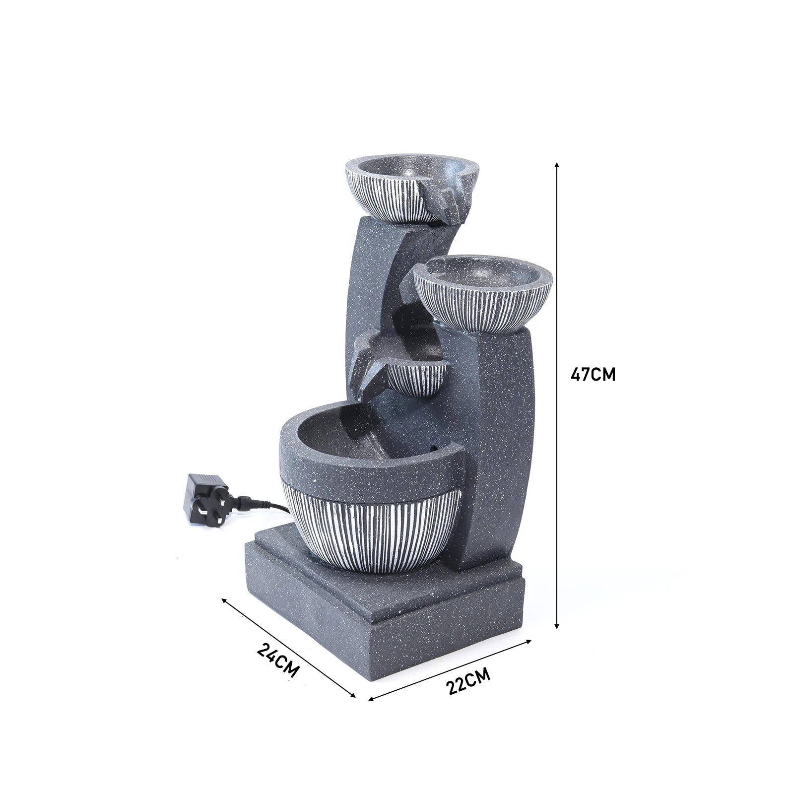 Tabletop Resin Water Fountain with LED Light – Indoor Zen Desk Decor Feature