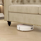 mcc direct Grand canapé 2 places de style Chesterfield avec dossier capitonné, en tissu de lin pour salon, bureau, chambre Victoria