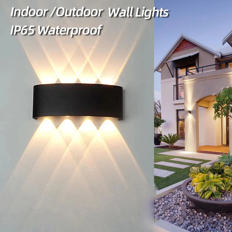 Waterproof IP65 LED Wall Lamp – 8W/12W Aluminum Outdoor Garden & Indoor Light for Bedroom, Living Room, Stairs