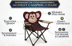 Animal Style Folding Camping Chair – Portable Kids Outdoor Chair with Armrest & Cup Holder