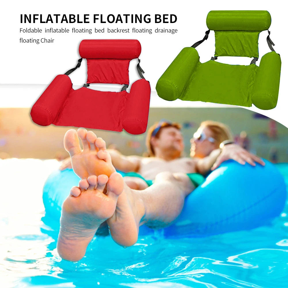 Inflatable Water Hammock Floating Bed – Portable Pool Lounge Chair for Adults