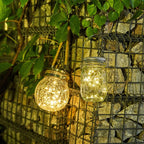 Solar Crackle Glass Garden Lights – Outdoor String Decorations for Yard & Patio