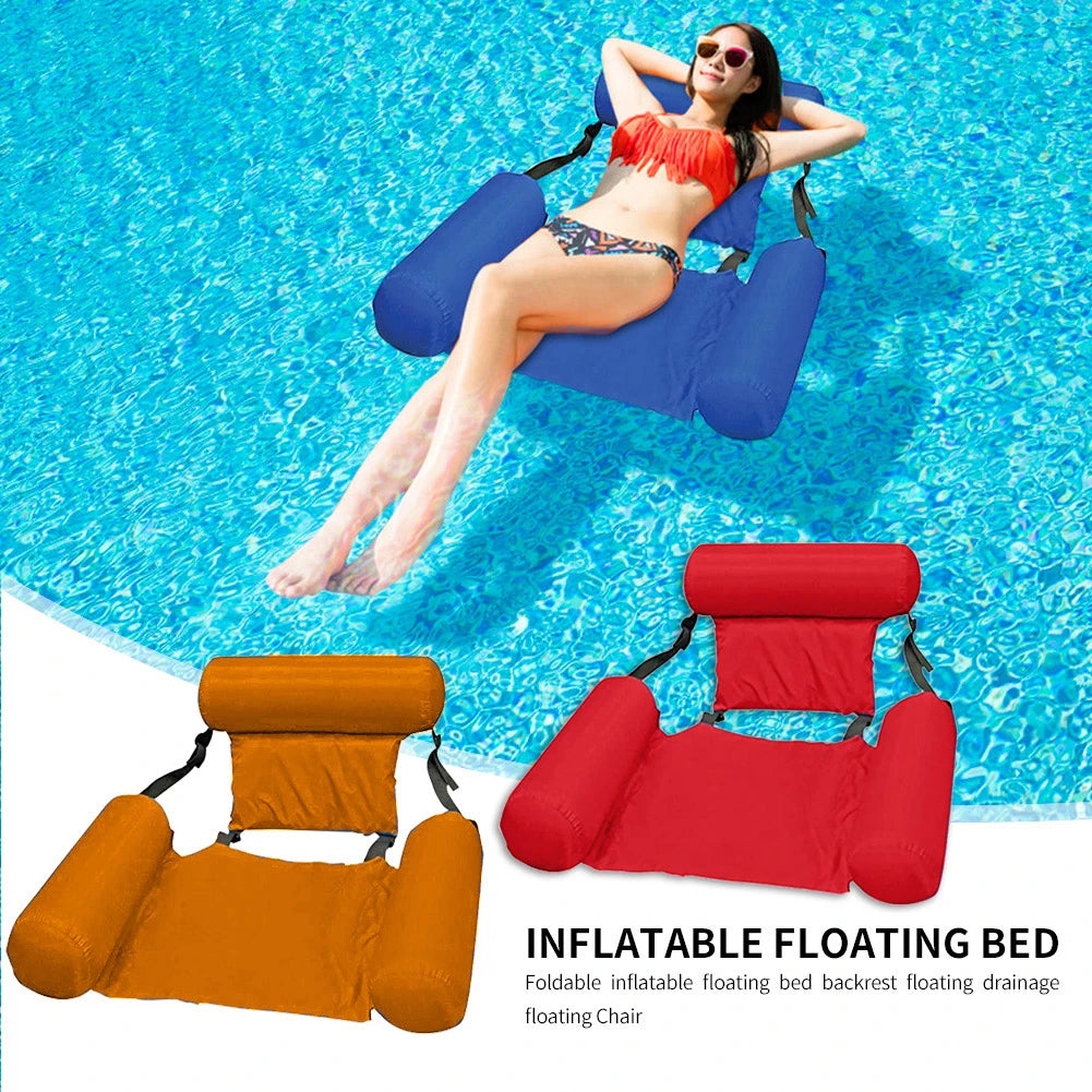 Inflatable Water Hammock Floating Bed – Portable Pool Lounge Chair for Adults