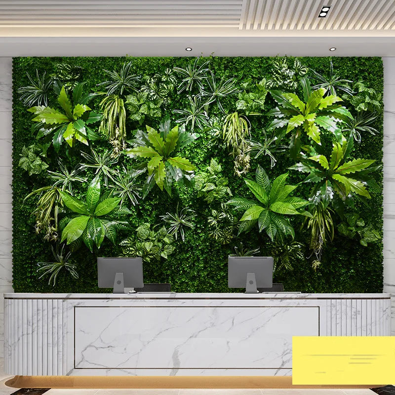 40X60cm 3D Artificial Green Plant Wall Panel – Realistic Grass Flower Wall Background Decor for Wedding, Garden & Outdoor Events