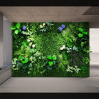 40X60cm 3D Artificial Green Plant Wall Panel – Realistic Grass Flower Wall Background Decor for Wedding, Garden & Outdoor Events