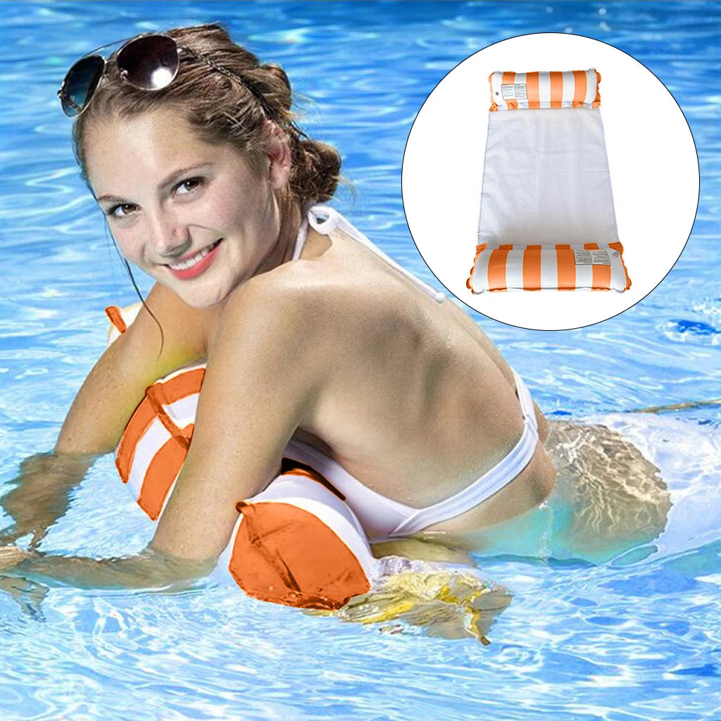 Inflatable Water Hammock Floating Bed – Portable Pool Lounge Chair for Adults