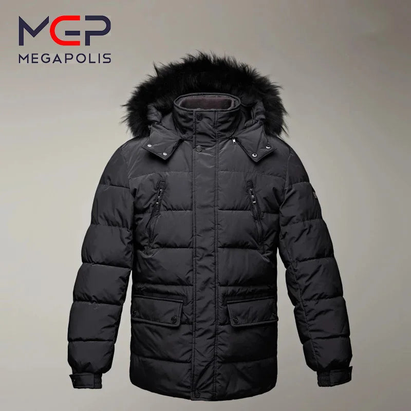 MGP Men’s Winter Long Jacket with Detachable Hood