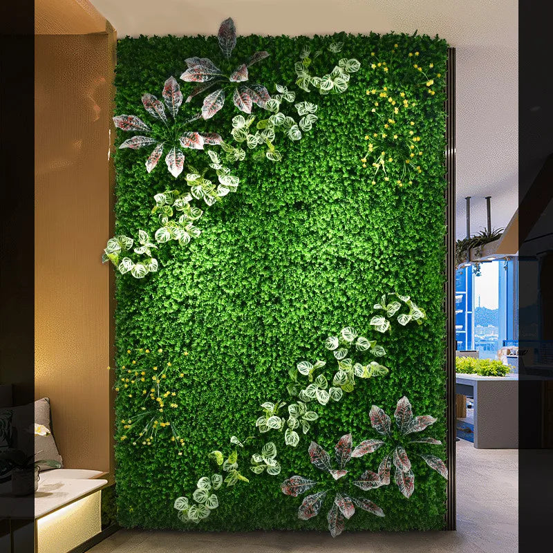 40X60cm 3D Artificial Green Plant Wall Panel – Realistic Grass Flower Wall Background Decor for Wedding, Garden & Outdoor Events