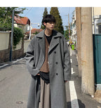 Men’s Long Dust Coat – Korean Style Wool Blend Trench