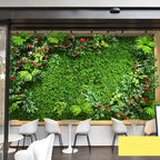 40X60cm 3D Artificial Green Plant Wall Panel – Realistic Grass Flower Wall Background Decor for Wedding, Garden & Outdoor Events