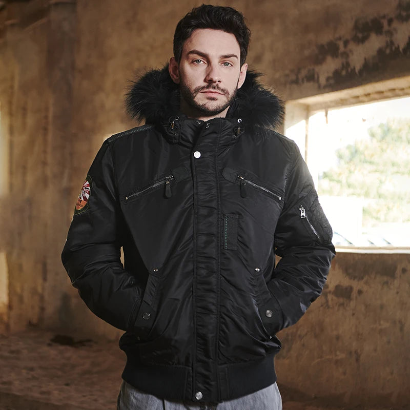 MGP Men’s Winter Warm Jacket with Natural Fur Hood