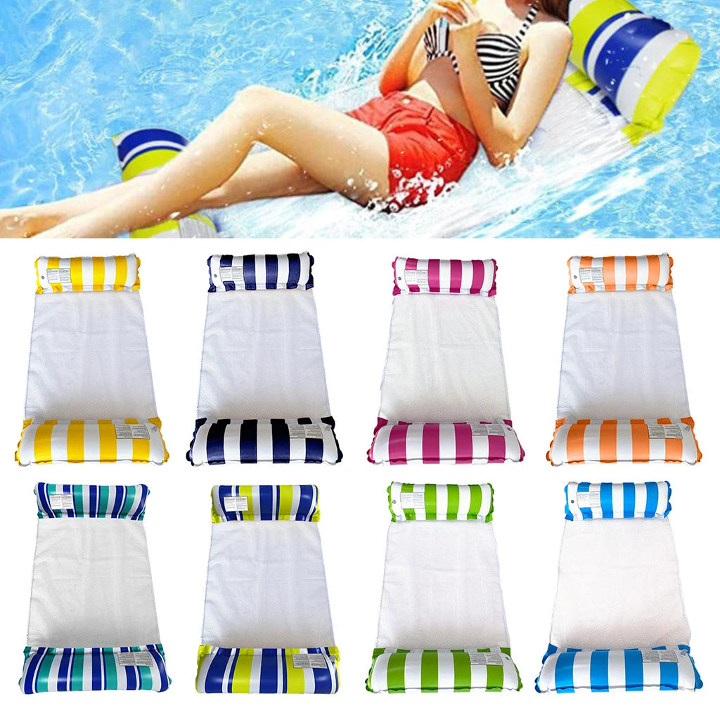 Inflatable Water Hammock Floating Bed – Portable Pool Lounge Chair for Adults