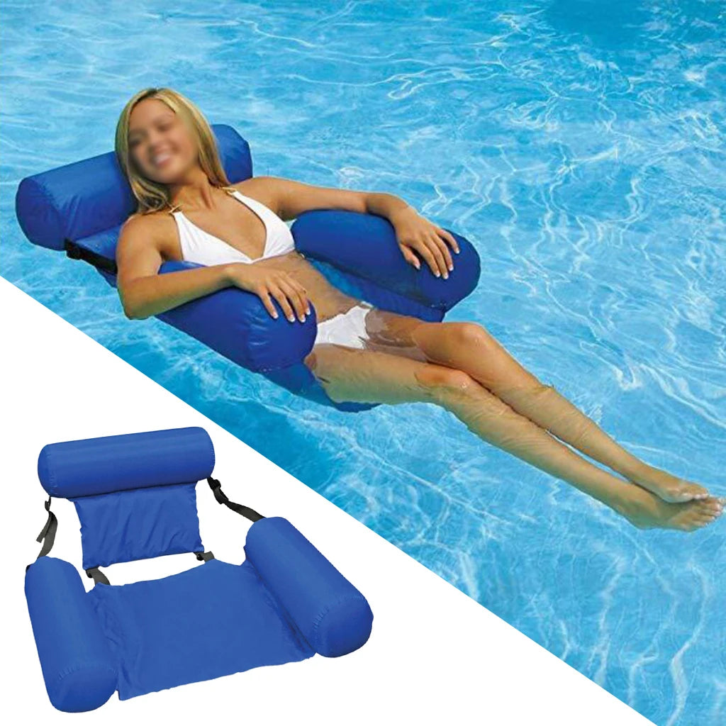 Inflatable Water Hammock Floating Bed – Portable Pool Lounge Chair for Adults