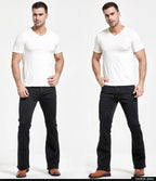 Men’s Boot Cut Jeans – Slightly Flared Slim Fit Blue & Black Trousers