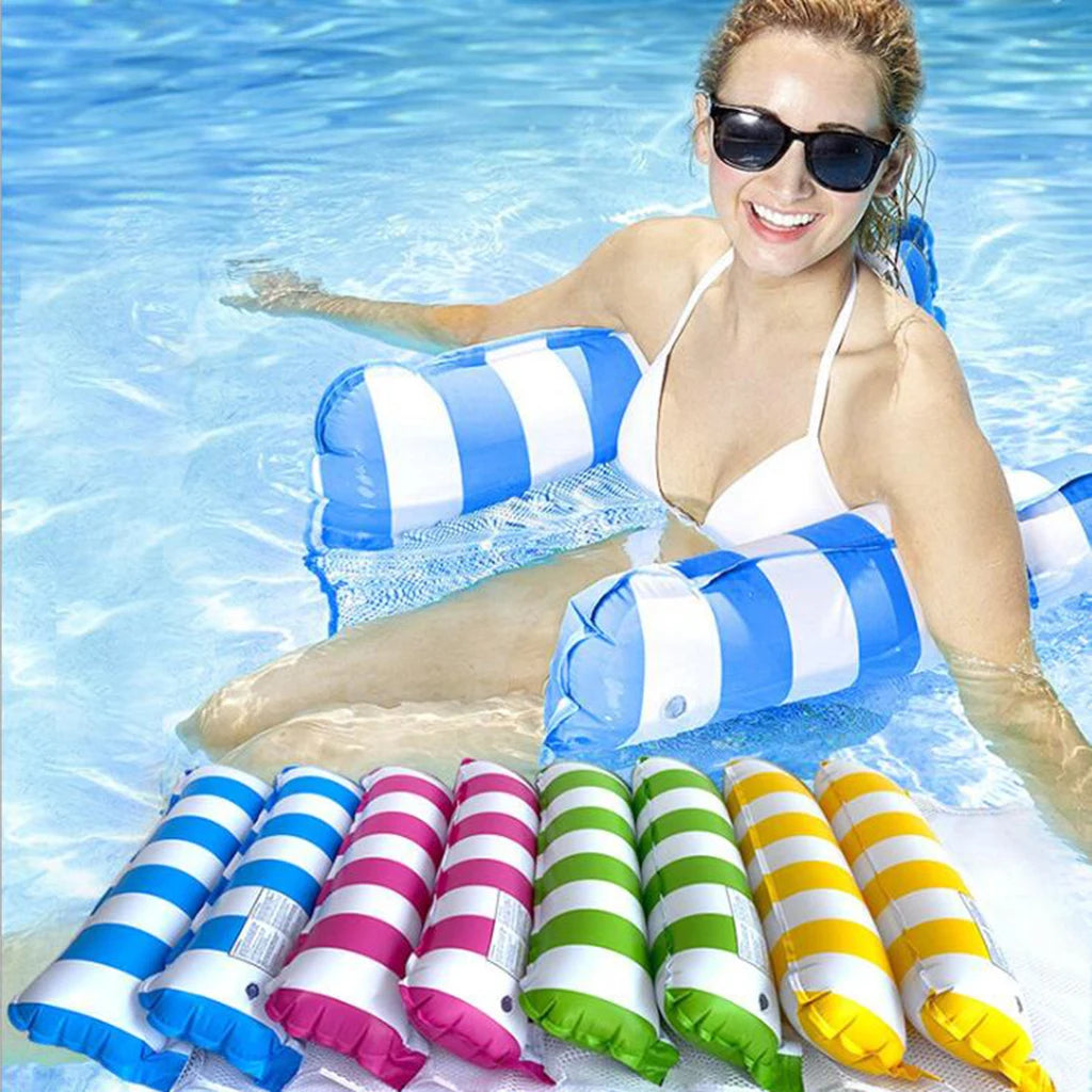 Inflatable Water Hammock Floating Bed – Portable Pool Lounge Chair for Adults