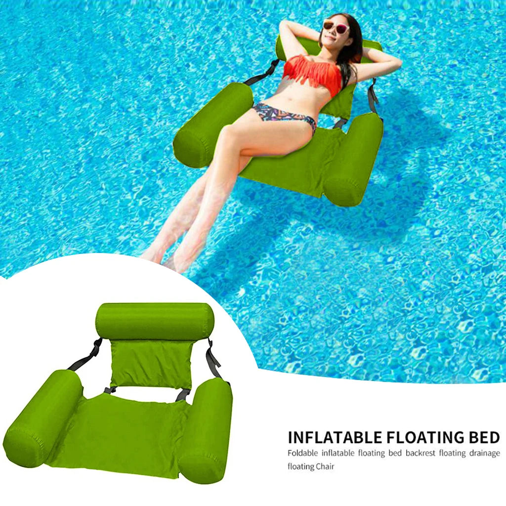 Inflatable Water Hammock Floating Bed – Portable Pool Lounge Chair for Adults
