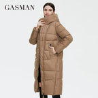 GASMAN Women’s Long Winter Down Jacket – Hooded Thick Puffer Coat