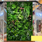 40X60cm 3D Artificial Green Plant Wall Panel – Realistic Grass Flower Wall Background Decor for Wedding, Garden & Outdoor Events