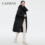 GASMAN Women’s Long Winter Down Jacket – Hooded Thick Puffer Coat