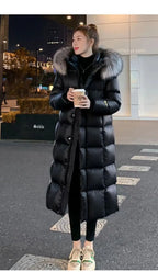 New Thick Winter Parka for Women – Plush Faux Fur Hooded Trench Coat
