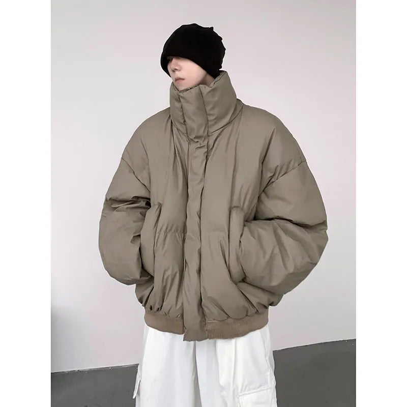 Men’s Turtleneck Cotton-Padded Winter Parka – High-End Warm Outerwear