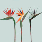 3 Pcs Fleurs artificielles d'oiseau de paradis – Bouquet décoratif de Strelitzia à longue tige