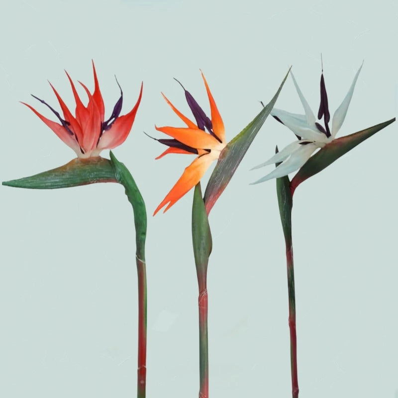 3 Stuks Kunstmatige Paradijsvogelbloemen – Strelitzia Decoratief Boeket met Lange Steel