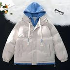 New Winter Hooded Parka – Men’s & Women’s Loose Fit Removable Hood Casual Cotton-Padded Jacket