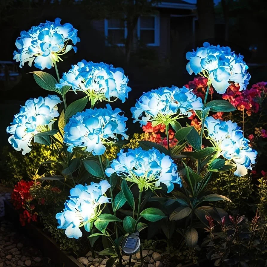Lampes solaires d'extérieur à 3 têtes pour jardin – Lampe LED florale pour pelouse pour mariage, fête et décoration de vacances
