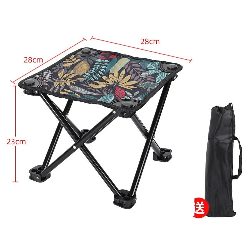Portable Folding Stool Mini Camping Chair – Lightweight Outdoor Beach Chair with Carry Bag