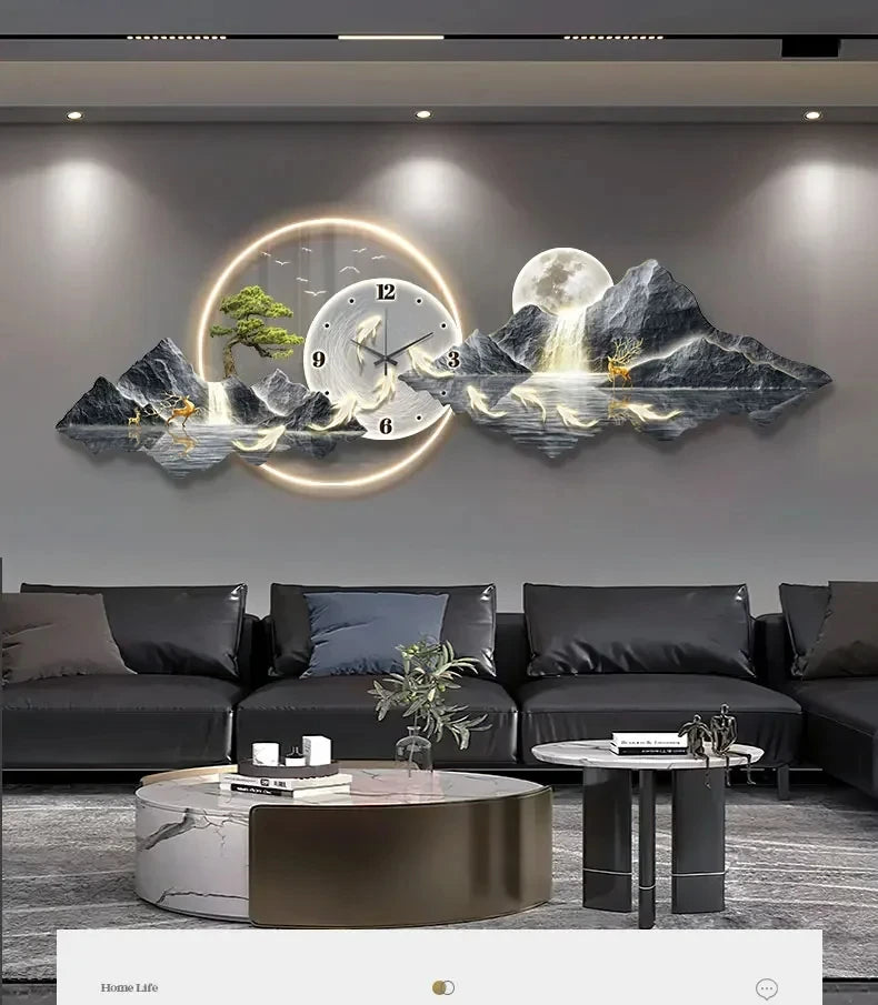 Luxury LED Wall Clock – Silent Nordic Design Minimalist Clock for Living Room & Home Decoration