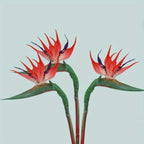 3 Pcs Fleurs artificielles d'oiseau de paradis – Bouquet décoratif de Strelitzia à longue tige