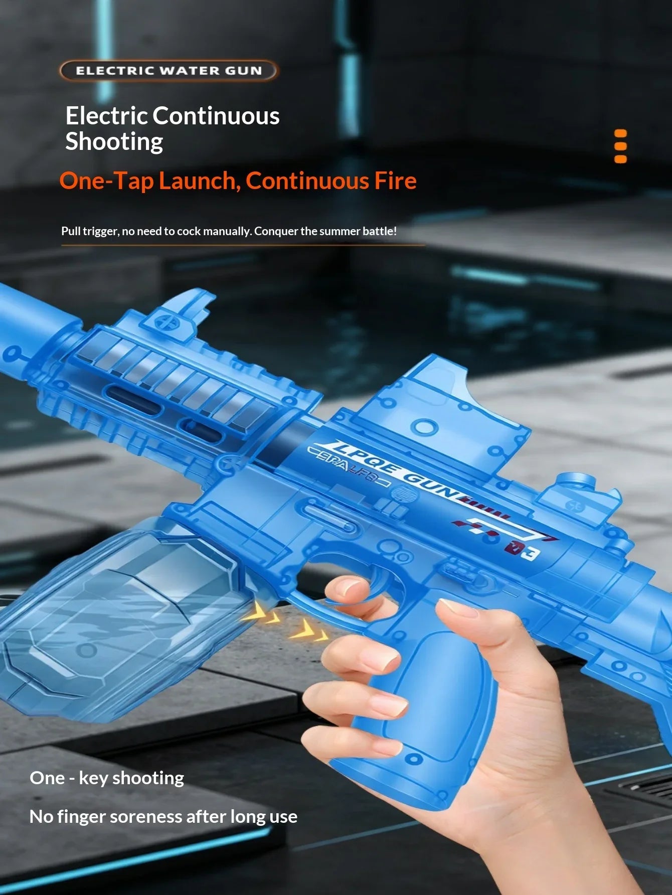 Simulated Recoil Electric Water Gun – Automatic Sensor Lights Water Pistol Toy