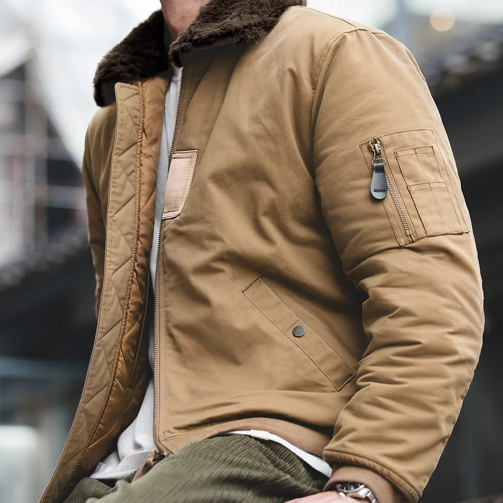 Maden Vintage B15 Bomber Jacket – Men’s Winter Cotton-Lined Coat