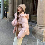 OKXGNZ Women’s Short Parka – Cropped Puffer Jacket with Hood