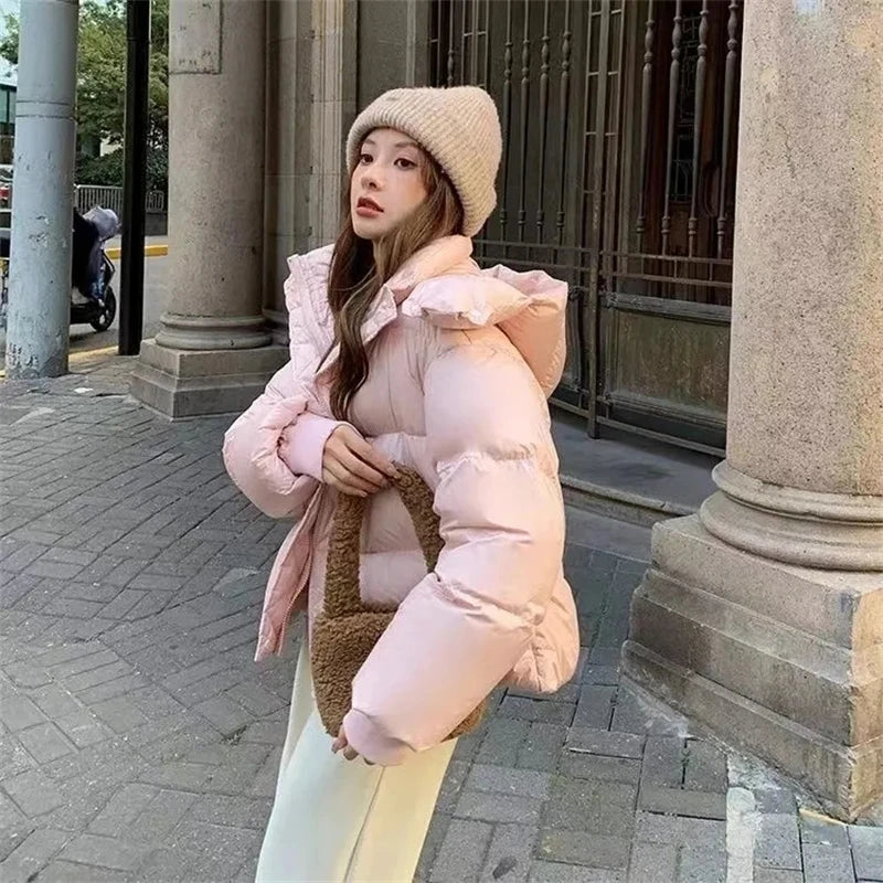 OKXGNZ Women’s Short Parka – Cropped Puffer Jacket with Hood