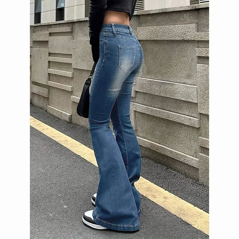 Women’s High Waist Flared Jeans – Stretchy Bootcut Denim Pants