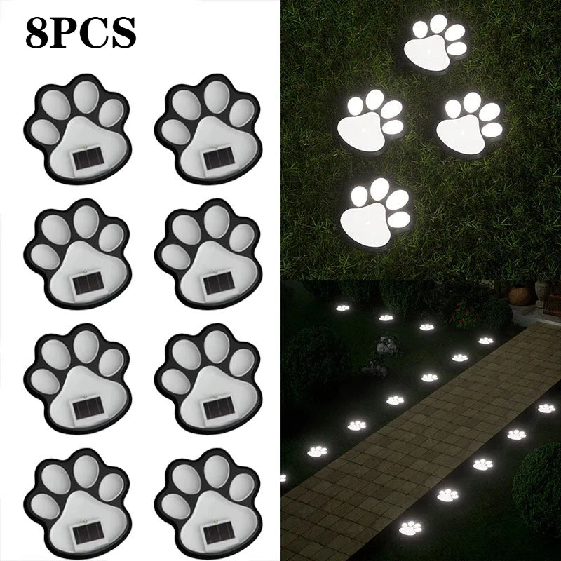 Lampes solaires à LED pour empreintes de pattes d'animaux – Lampes étanches pour allées de jardin extérieures (1-12 pièces)