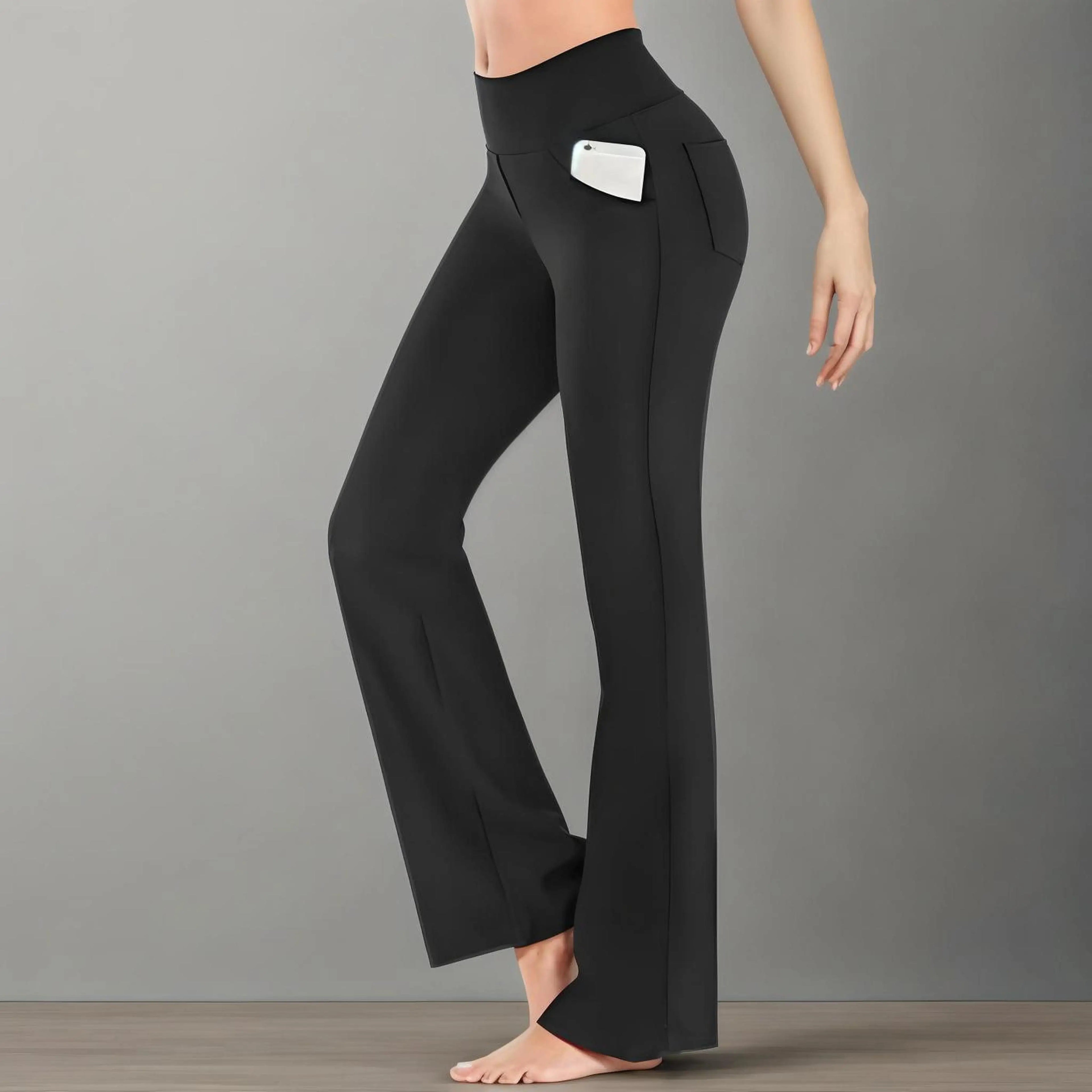 Women’s High Waist Yoga Pants – 4-Way Stretch Leggings with Pockets, Tummy Control