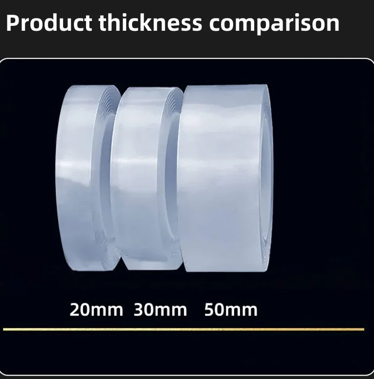 Nano Double-Sided Adhesive Tape – Extra Strong Reusable Waterproof Clear Mounting Tape
