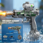 New Folding Electric Water Gun with Flashing Lights – High-Speed Rechargeable Water Blaster