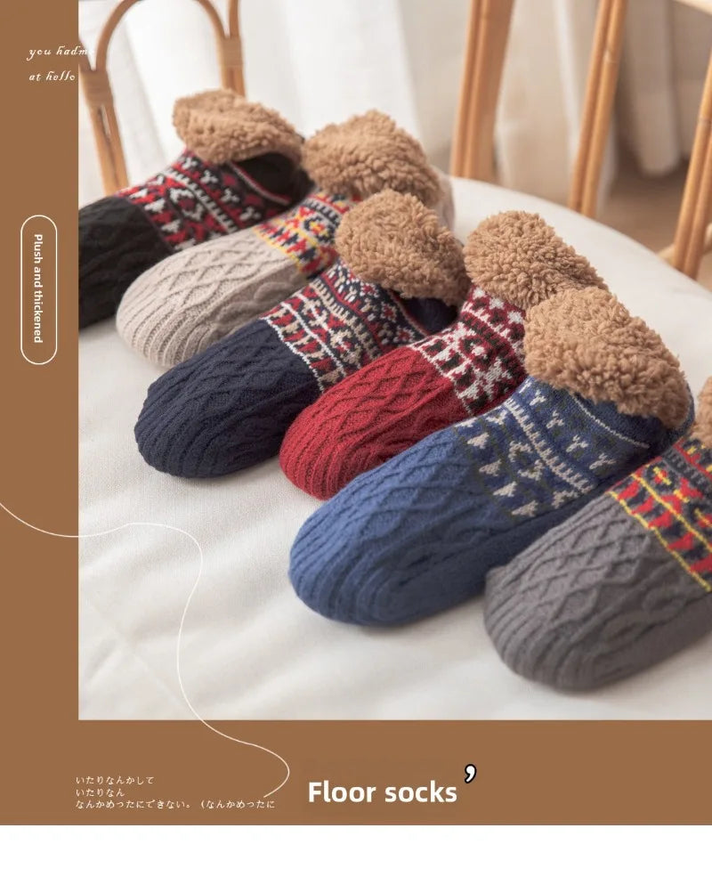 Super Warm Non-Slip Winter Slipper Socks – Fluffy Fleece Home Socks for Men & Women