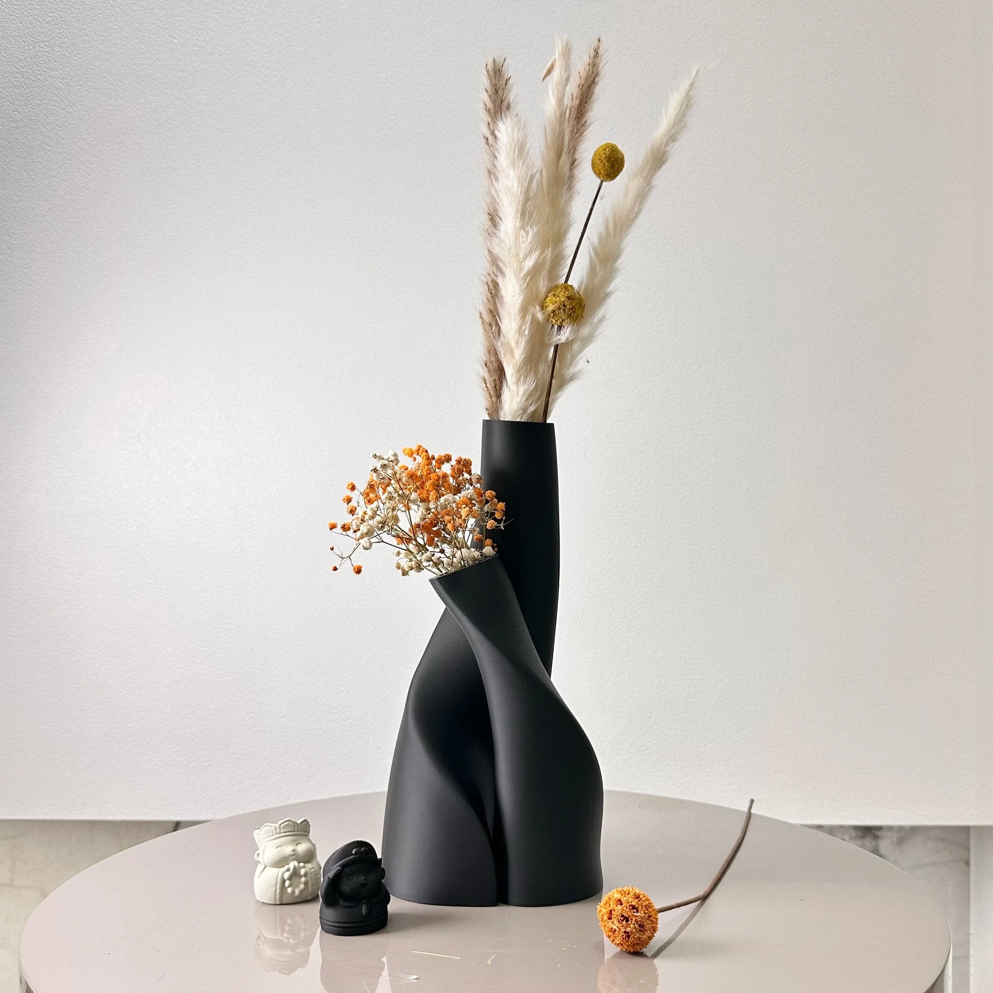2PCS Creative Double-Shaped Vases – Colorful Dried Flower Vases for Living Room, Kitchen & Home Decor