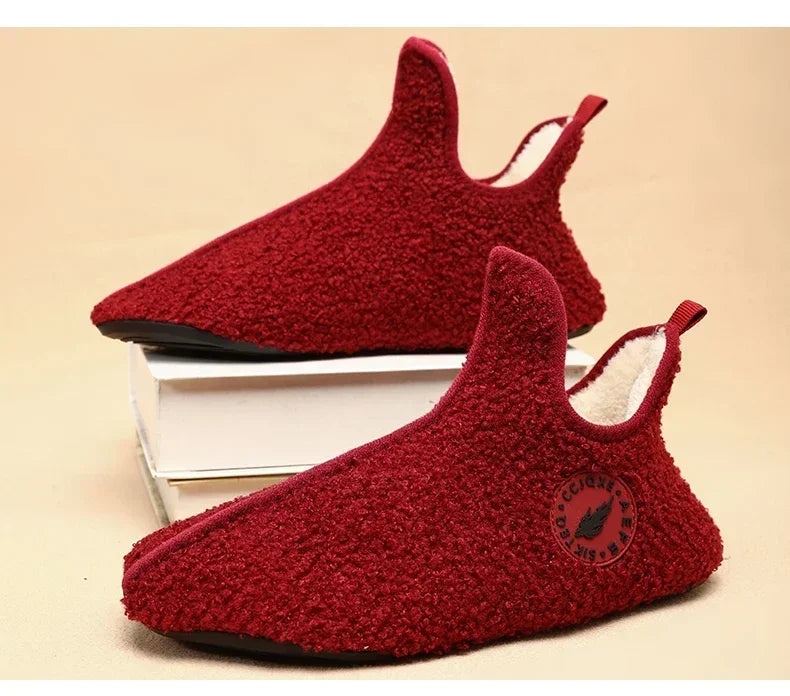 Men's Winter High-Top Plush Slippers – Warm, Lightweight & Non-Slip Indoor Outdoor Shoes