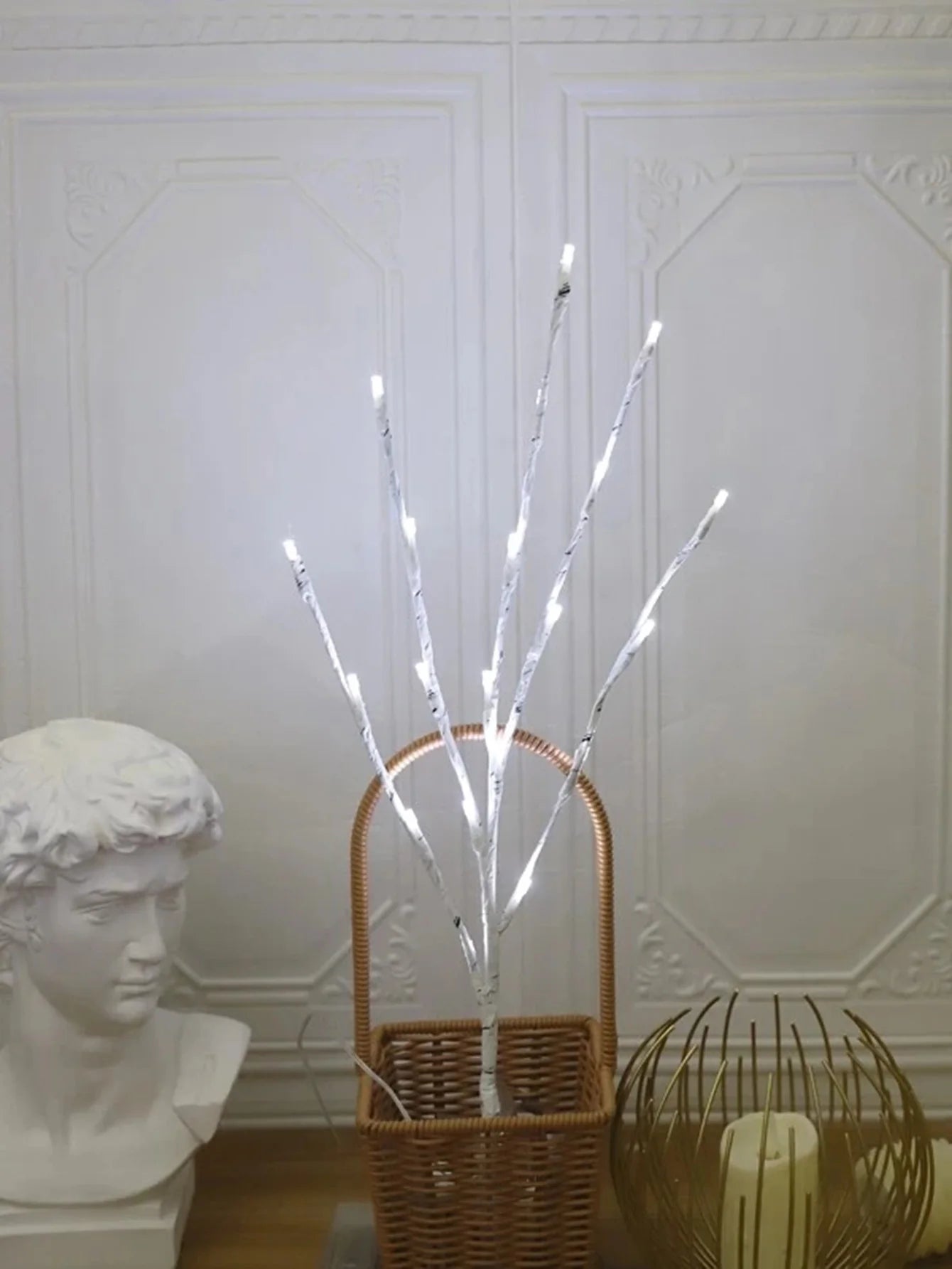 White Birch Branch LED Fairy Lights – 20 LED Battery Willow for Home & Outdoor