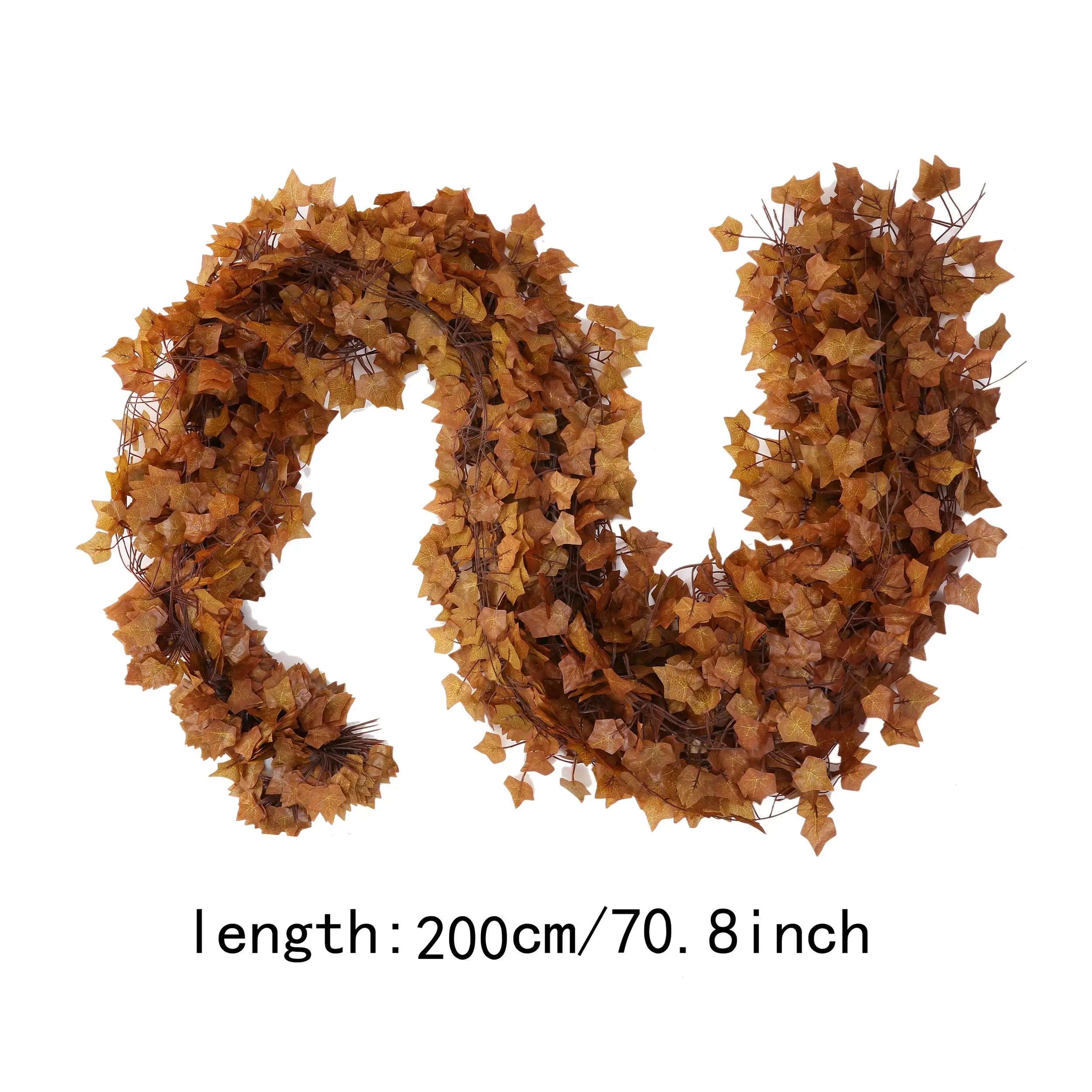 12-Piece Artificial Maple Leaf Garland – Autumn Hanging Vine Décor for Home, Thanksgiving & Seasonal Displays