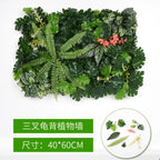 40X60cm 3D Artificial Green Plant Wall Panel – Realistic Grass Flower Wall Background Decor for Wedding, Garden & Outdoor Events