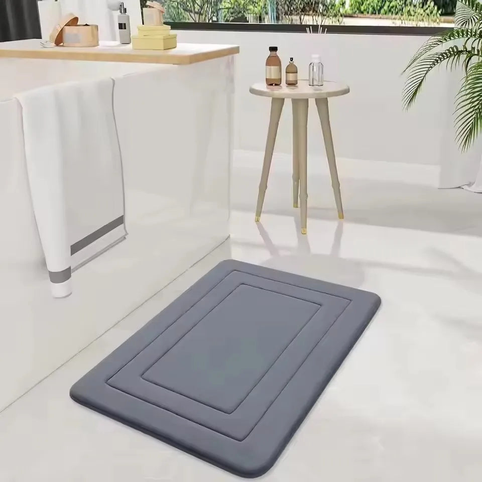 Thickened Super Absorbent Bathroom Floor Mat – Non-Slip Quick Dry Flannel Rug