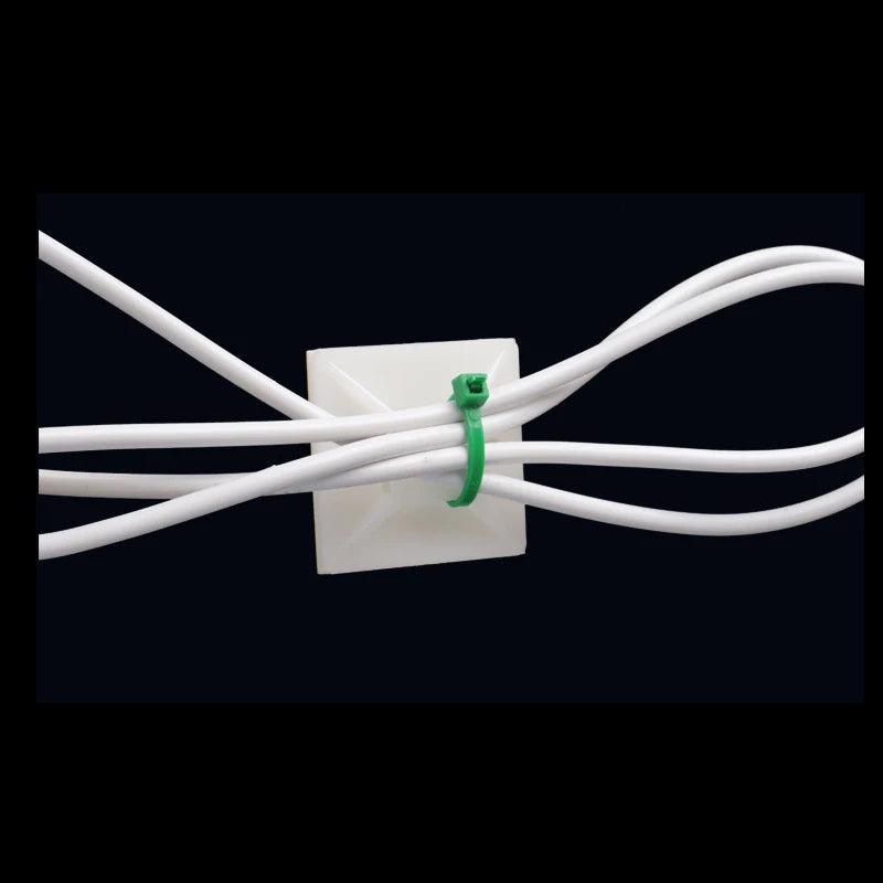 10 PCS Self-Adhesive Cable Tie Mounts – Removable Wire Clips for Home, Office & Car