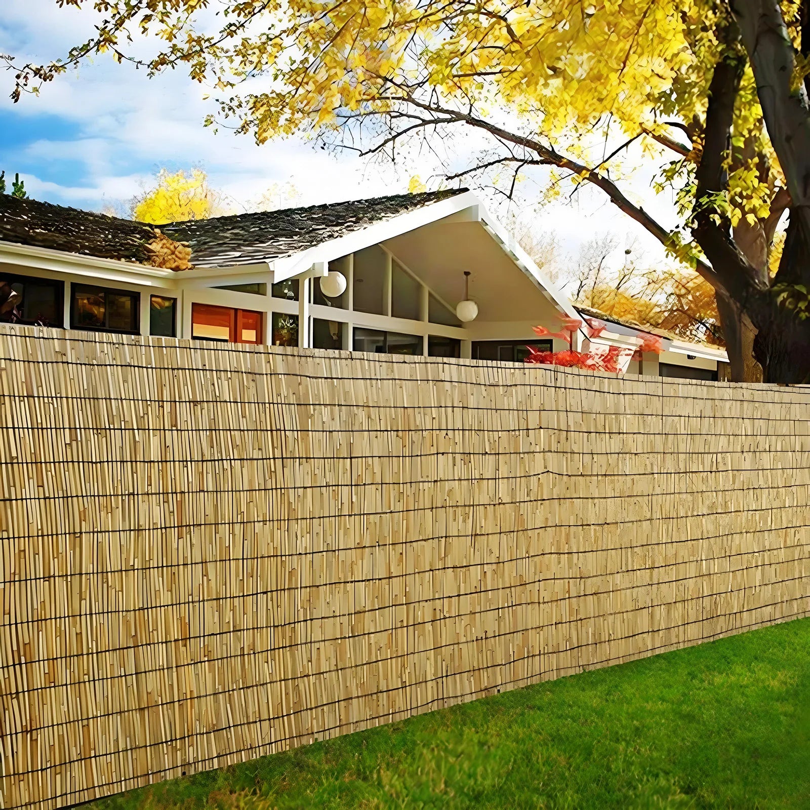 Natural Reed Fence 0.9m × 3m – Privacy Screen & Decorative Garden Partition